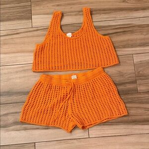 Wild Fable Crochet Tank Top and Shorts cover up Set